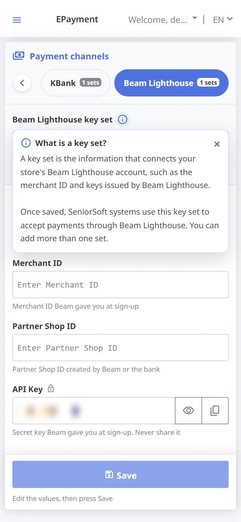 What is a key set? (mobile)