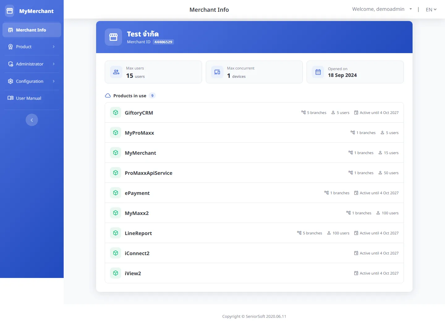Store overview (desktop)
