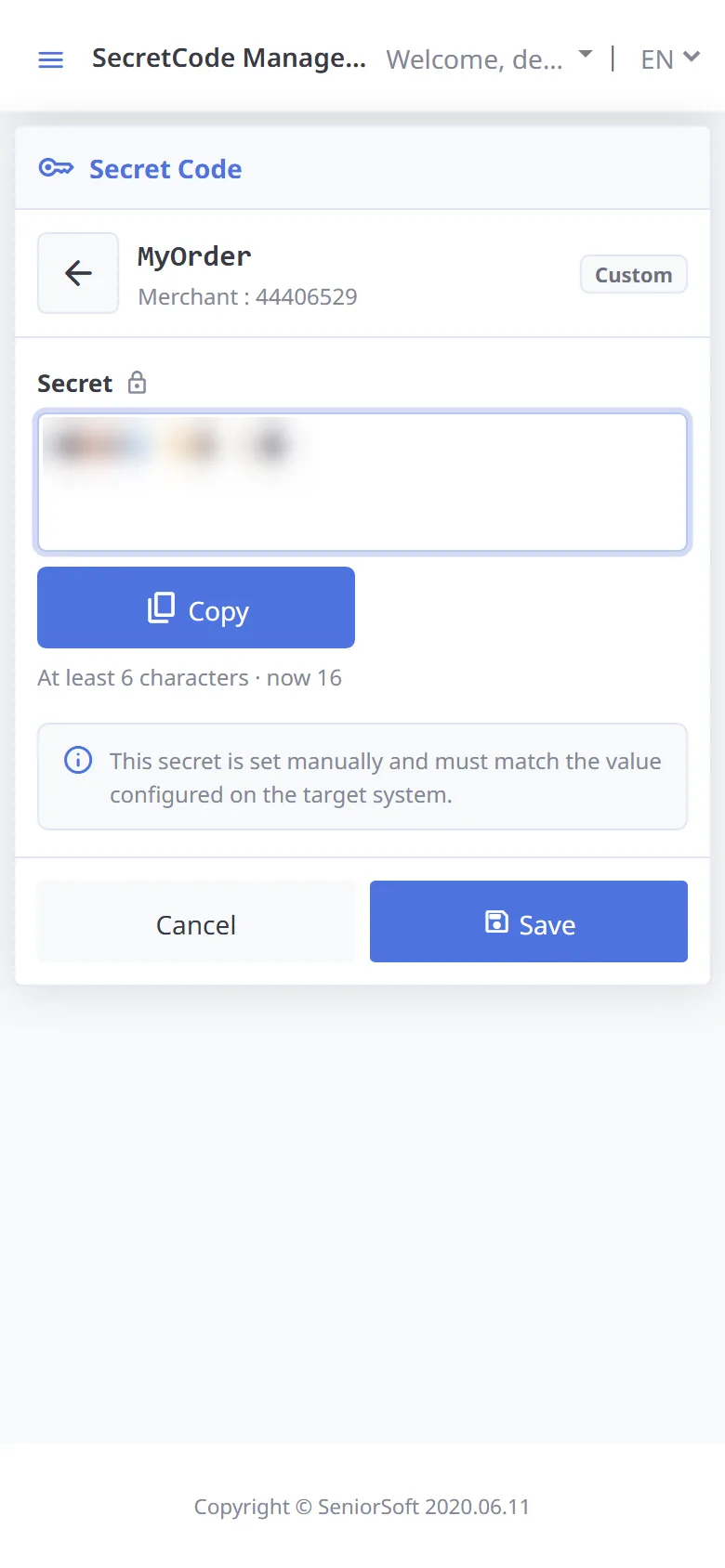Edit a custom secret (mobile)