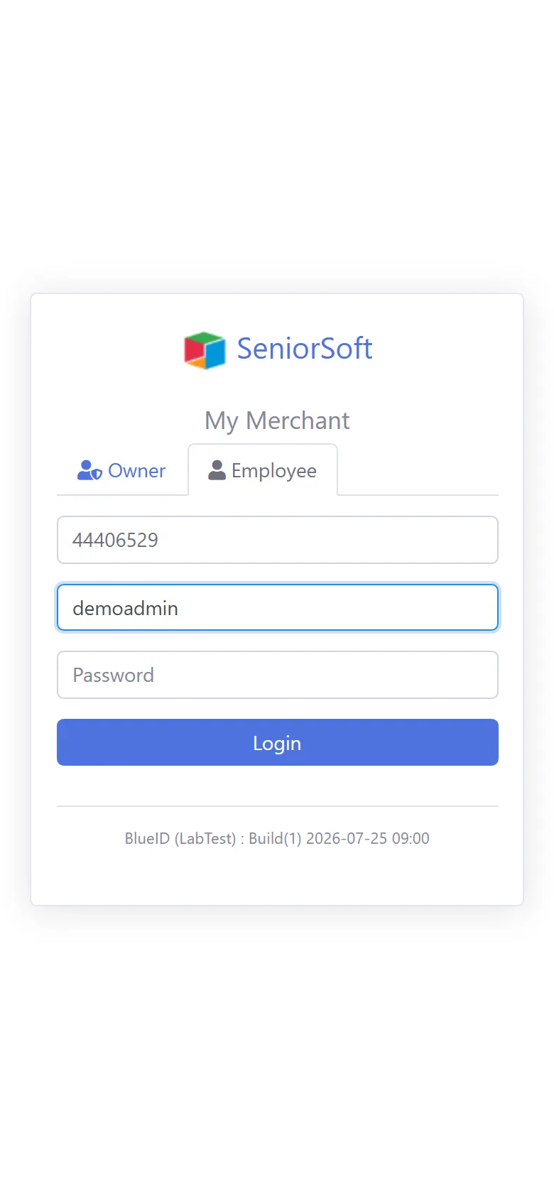 Sign in as an employee (Employee) (mobile)