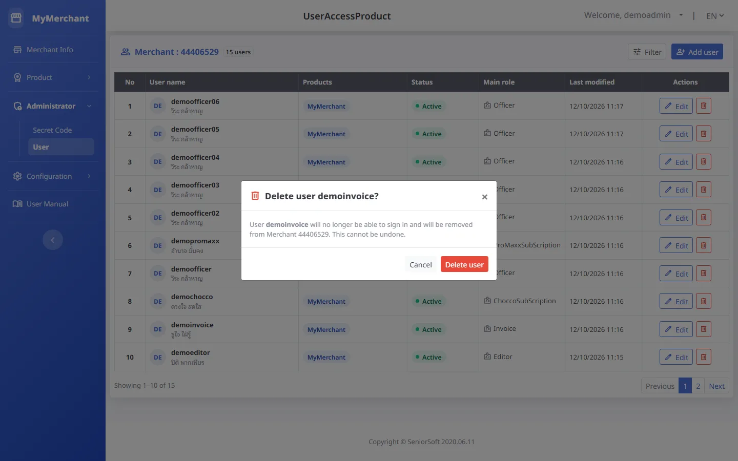 Delete a user (desktop)