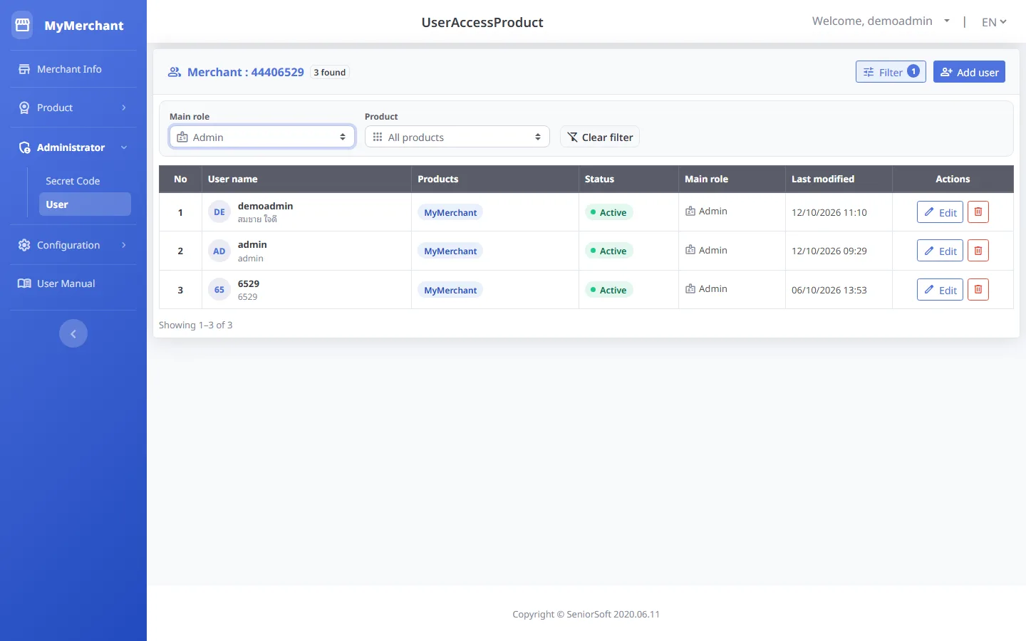 Filter the list (desktop)